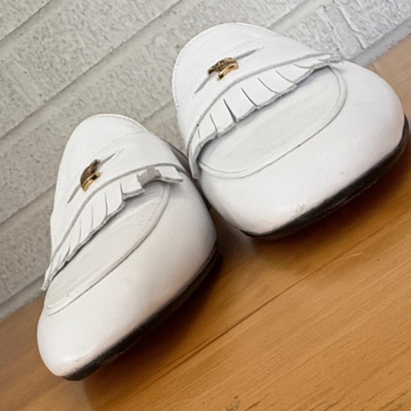 Sigotto Uomo White Leather Men's Dress Oxford Slip Ons Backless Mules Size 43 - Picture 2 of 14